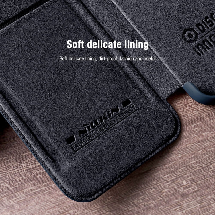 For Samsung Galaxy S22 5G NILLKIN QIN Series Pro Sliding Camera Cover Design Leather Phone Case(Brown)