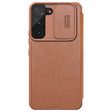 For Samsung Galaxy S22+ 5G NILLKIN QIN Series Pro Sliding Camera Cover Design Leather Phone Case(Brown) - Galaxy S22+ 5G Cases by NILLKIN | Online Shopping South Africa | PMC TechLife | Buy Now Pay Later Mobicred