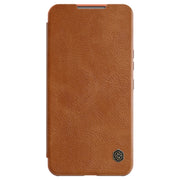 For Samsung Galaxy S22+ 5G NILLKIN QIN Series Pro Sliding Camera Cover Design Leather Phone Case(Brown)