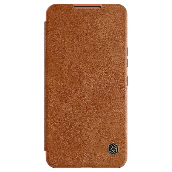 For Samsung Galaxy S22+ 5G NILLKIN QIN Series Pro Sliding Camera Cover Design Leather Phone Case(Brown)