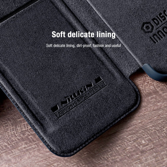 For Samsung Galaxy S22+ 5G NILLKIN QIN Series Pro Sliding Camera Cover Design Leather Phone Case(Brown)