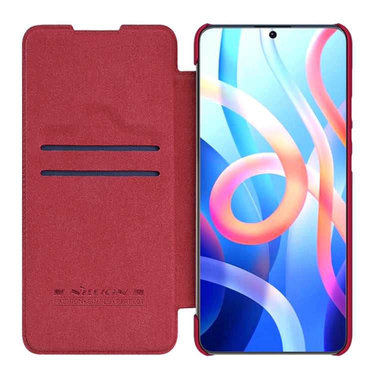 For Xiaomi Redmi Note 11 5G / 11T 5G / Poco M4 Pro 5G / 11S 5G NILLKIN QIN Series Crazy Horse Texture Leather Phone Case(Red)