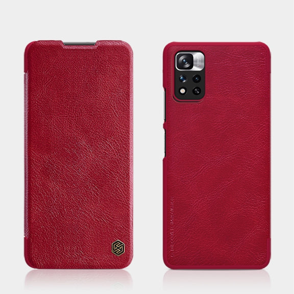 For Xiaomi Redmi Note 11 5G / 11T 5G / Poco M4 Pro 5G / 11S 5G NILLKIN QIN Series Crazy Horse Texture Leather Phone Case(Red)