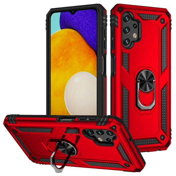 For Samsung Galaxy A13 4G Shockproof TPU + PC Phone Case with Holder(Red)