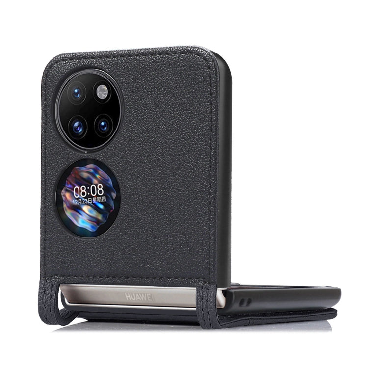 For Huawei P50 Pocket Lambskin Texture Card Folding Phone Case(Black) - Huawei Cases by PMC TechLife | Online Shopping South Africa | PMC TechLife | Buy Now Pay Later Mobicred