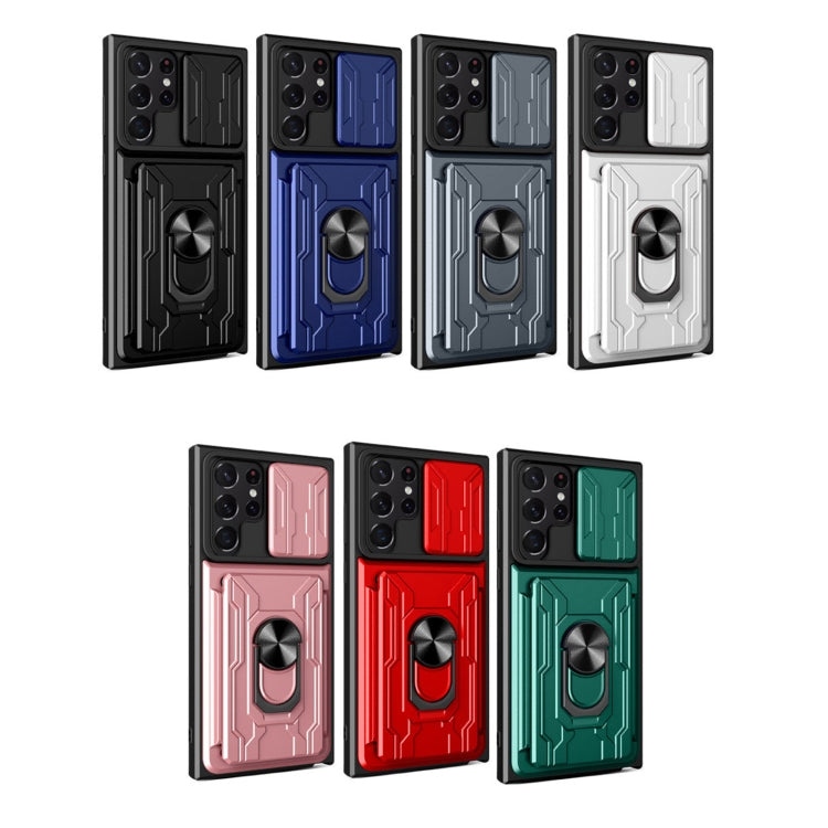 For Samsung Galaxy S22 Ultra 5G Sliding Camshield Card Phone Case(Black) - free shipping - PMC TechLife - Order now!