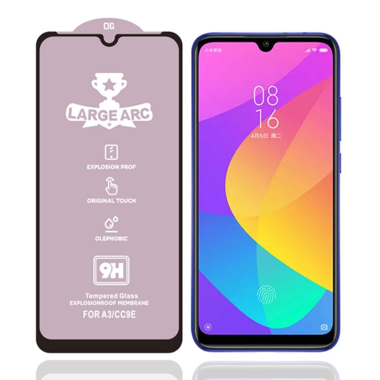 25 PCS 9H HD Large Arc High Alumina Full Screen Tempered Glass Film for Xiaomi Mi CC9e