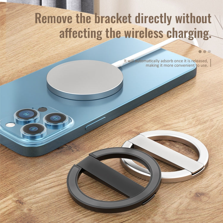 R-JUST SJ20 Magnetic Back Sticker Phone Holder for iPhone 14 & 13 & 12 Series(Black)