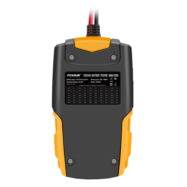 FOXSUR FBT200 12V / 24V Car Battery Tester(Orange)
