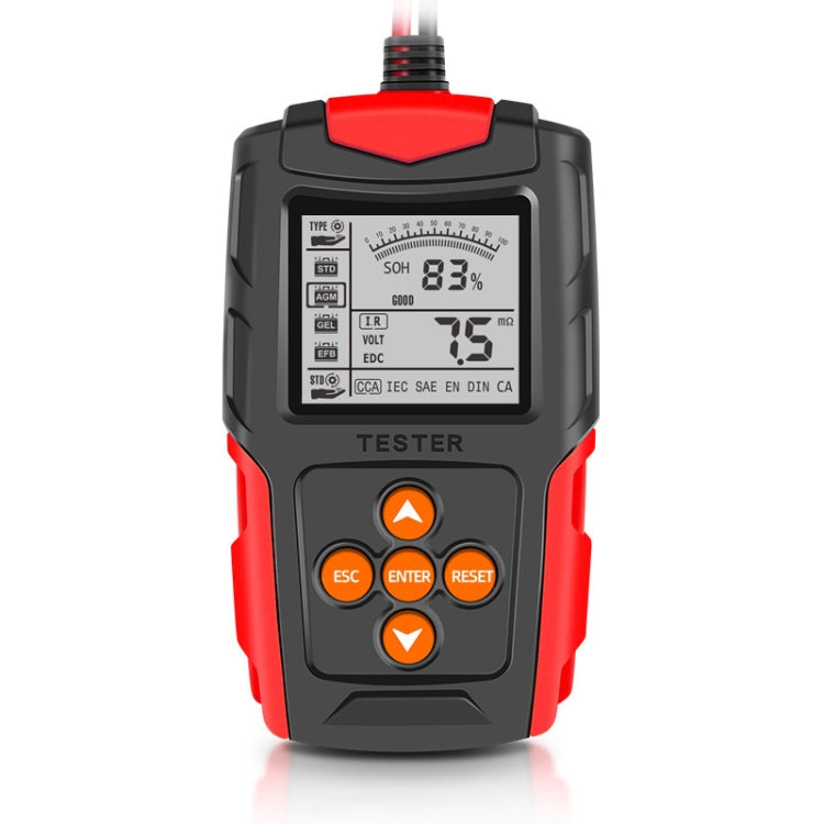 FOXSUR FBT200 12V / 24V Car Battery Tester (Red)