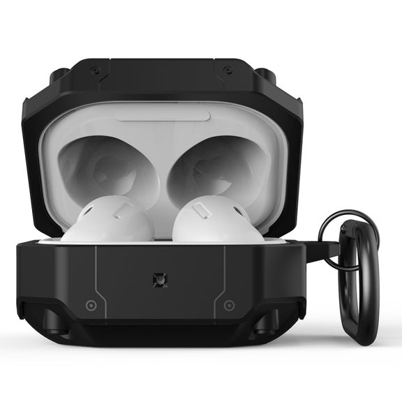 For Samsung Galaxy Buds 2 / Buds Pro / Buds Live / Buds 2 Pro Mecha Hardware TPU Earphone Protective Case with Hook(Red)