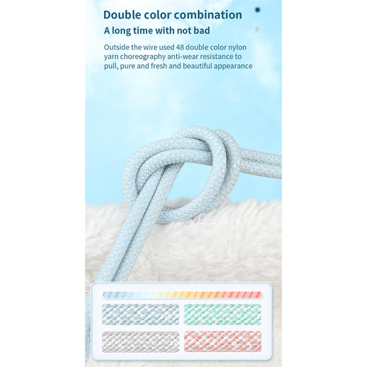 27W PD USB-C / Type-C to 8 Pin Fast Charging Braided Data Cable, Cable Length: 1m(Green)
