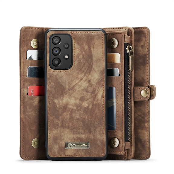 For Samsung Galaxy A33 5G CaseMe-008 Detachable Multifunctional Horizontal Flip Leather Case(Brown)