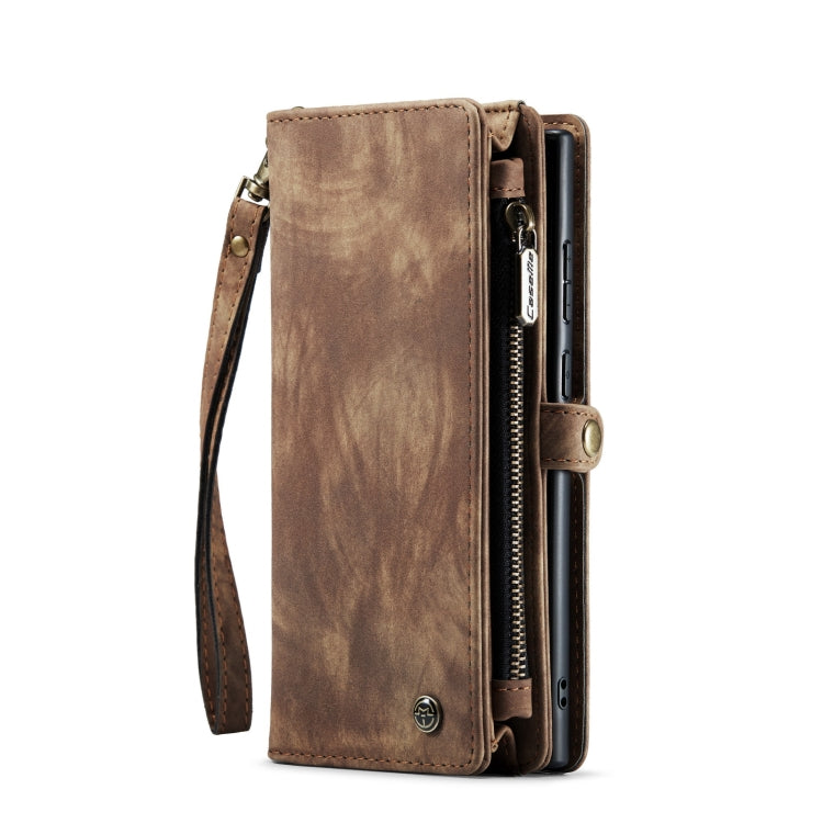 For Samsung Galaxy S22 Ultra 5G CaseMe-008 Detachable Multifunctional Horizontal Flip Leather Case(Brown)