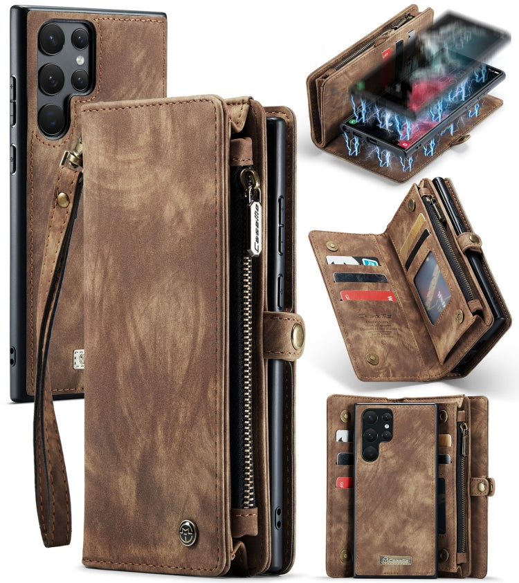 For Samsung Galaxy S22 Ultra 5G CaseMe-008 Detachable Multifunctional Horizontal Flip Leather Case(Brown) - Galaxy S22 Ultra 5G Cases by CaseMe | Online Shopping South Africa | PMC TechLife | Buy Now Pay Later Mobicred