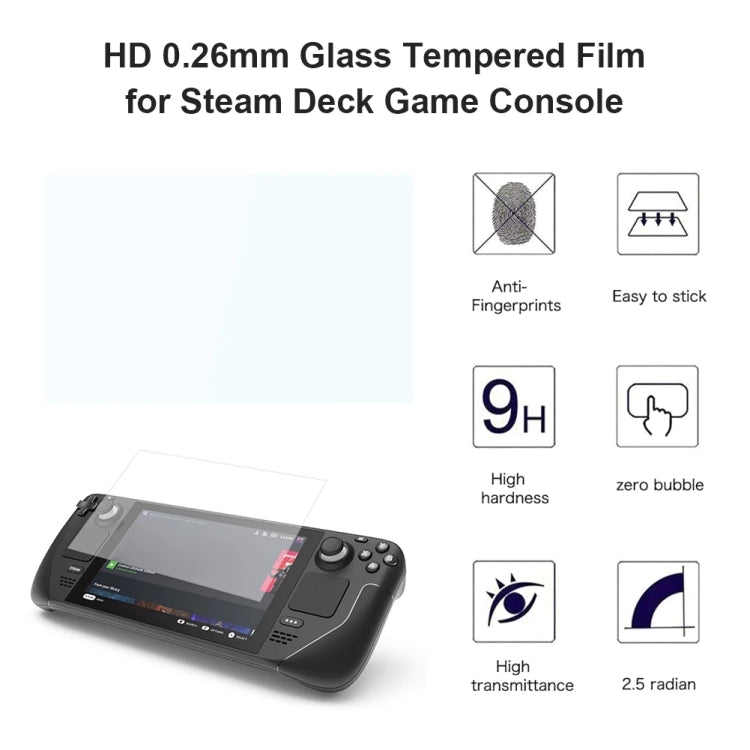 50 PCS 0.26mm 9H 2.5D Tempered Glass Film For Steam Deck Game Console - Accessories by PMC TechLife | Online Shopping South Africa | PMC TechLife