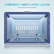 PC + TPU Honeycomb Laptop Protective Case For MacBook Pro 13.3 inch A2338 / A2289 / A2251 (2020)(Sapphire Blue)