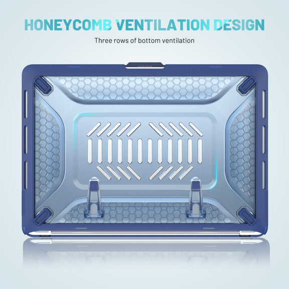 PC + TPU Honeycomb Laptop Protective Case For MacBook Pro 13.3 inch A2338 / A2289 / A2251 (2020)(Sapphire Blue)