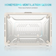 PC + TPU Honeycomb Laptop Protective Case For MacBook Pro 13.3 inch A2338 / A2289 / A2251 (2020)(Elegant Apricot)