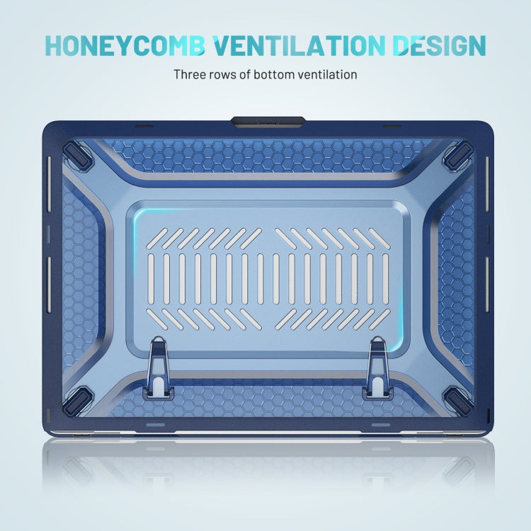 PC + TPU Honeycomb Laptop Protective Case For MacBook Pro 16.2 inch A2485 2021(Sapphire Blue)