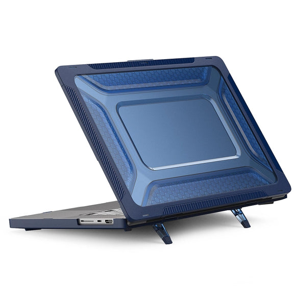 PC + TPU Honeycomb Laptop Protective Case For MacBook Pro 16.2 inch A2485 2021(Sapphire Blue)