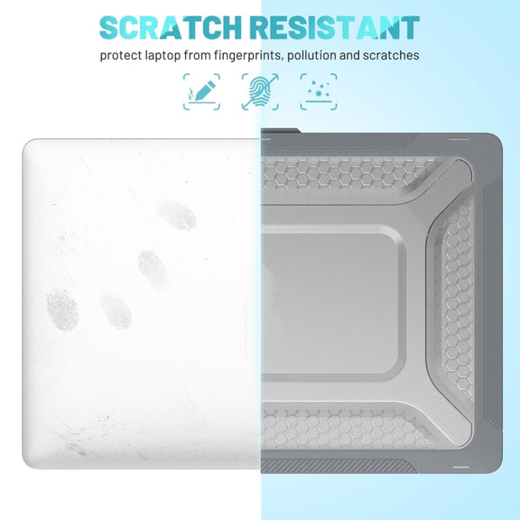 PC + TPU Honeycomb Laptop Protective Case For MacBook Pro 16.2 inch A2485 2021(Star Gray)