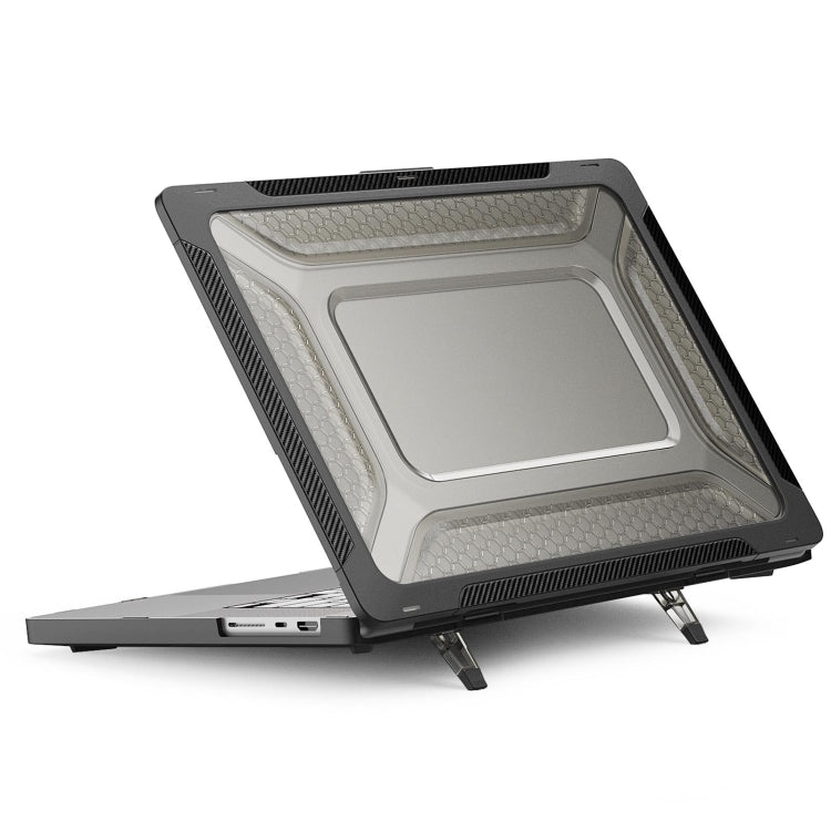 PC + TPU Honeycomb Laptop Protective Case For MacBook Pro 16.2 inch A2485 2021(Cool Black) - MacBook Pro Cases by PMC TechLife | Online Shopping South Africa | PMC TechLife