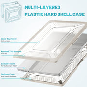PC + TPU Honeycomb Laptop Protective Case For MacBook Pro 16.2 inch A2485 2021(Elegant Apricot)