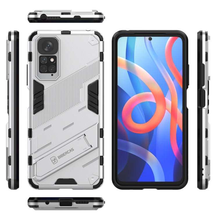 For Xiaomi Redmi Note 11 / Note 11S Global Punk Armor 2 in 1 PC + TPU Shockproof Phone Case with Invisible Holder(White)