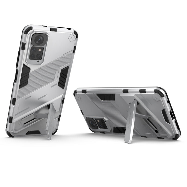 For Xiaomi Redmi Note 11 / Note 11S Global Punk Armor 2 in 1 PC + TPU Shockproof Phone Case with Invisible Holder(White)