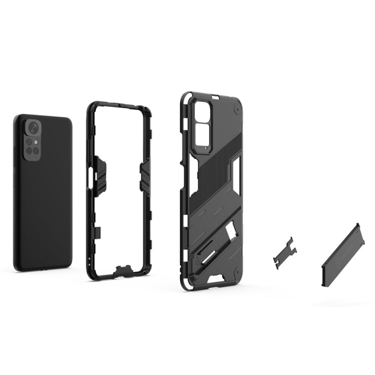 For Xiaomi Redmi Note 11 / Note 11S Global Punk Armor 2 in 1 PC + TPU Shockproof Phone Case with Invisible Holder(Light Red) - free shipping - PMC TechLife - Order now!