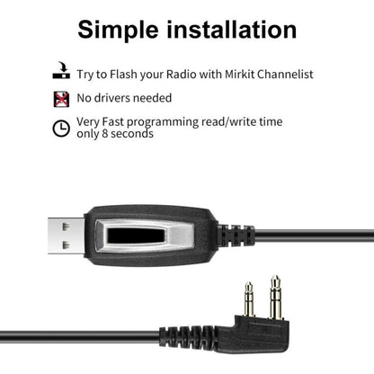 RETEVIS J9110P Dedicated USB Programming Cable for RT3S Series EDA0014386 / EDA0014407(Black) - free shipping - PMC Jewellery - Order now!