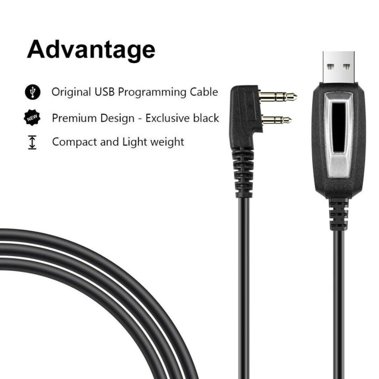 RETEVIS J9110P Dedicated USB Programming Cable for RT3S Series EDA0014386 / EDA0014407(Black) - free shipping - PMC Jewellery - Order now!