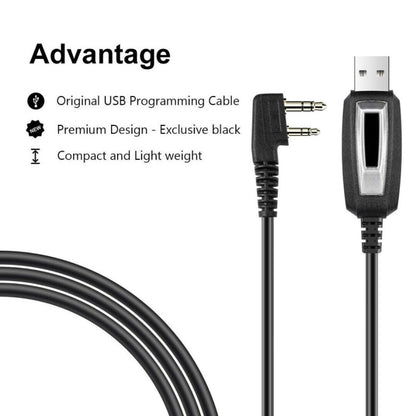 RETEVIS J9110P Dedicated USB Programming Cable for RT3S Series EDA0014386 / EDA0014407(Black) - free shipping - PMC Jewellery - Order now!