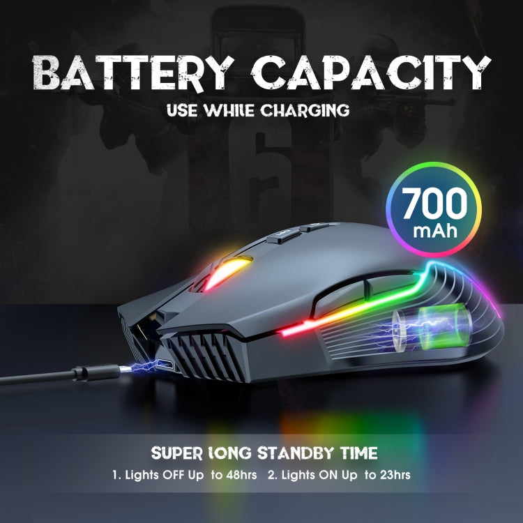 ONIKUMA CW905 2.4G RGB Lighting Wireless Mouse(Black) - free shipping - PMC Jewellery - Order now!