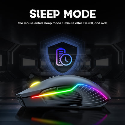 ONIKUMA CW905 2.4G RGB Lighting Wireless Mouse(Black) - free shipping - PMC Jewellery - Order now!