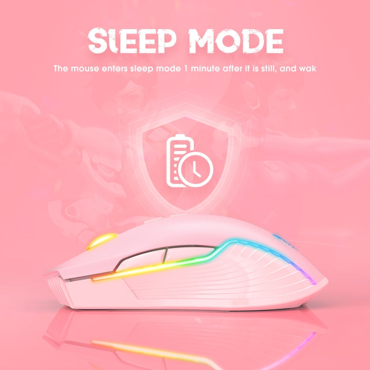 ONIKUMA CW905 2.4G RGB Lighting Wireless Mouse(Pink) - free shipping - PMC Jewellery - Order now!