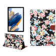 For Samsung Galaxy Tab A8 10.5 2021 X200 / X205 Flower Cloth Leather Smart Tablet Case(Black) - Other Galaxy Tab PC by PMC TechLife | Online Shopping South Africa | PMC TechLife
