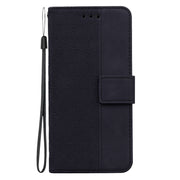 For Tecno Spark 7 Geometric Embossed Leather Phone Case(Black)
