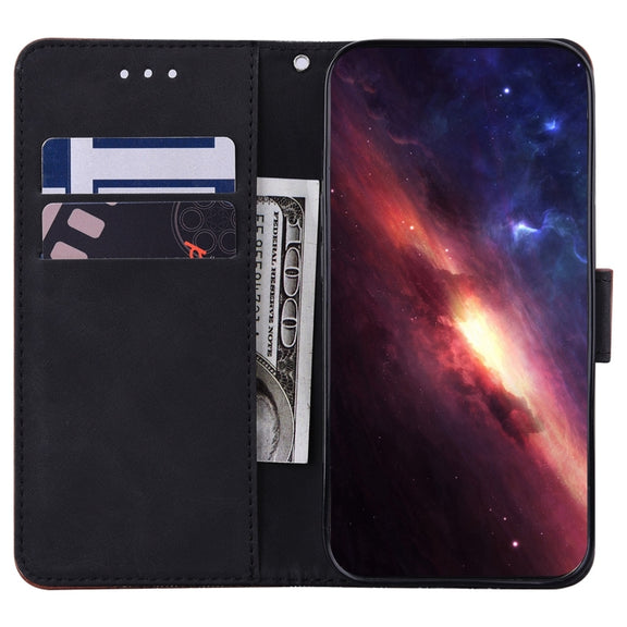 For Tecno Spark 7 Geometric Embossed Leather Phone Case(Black)