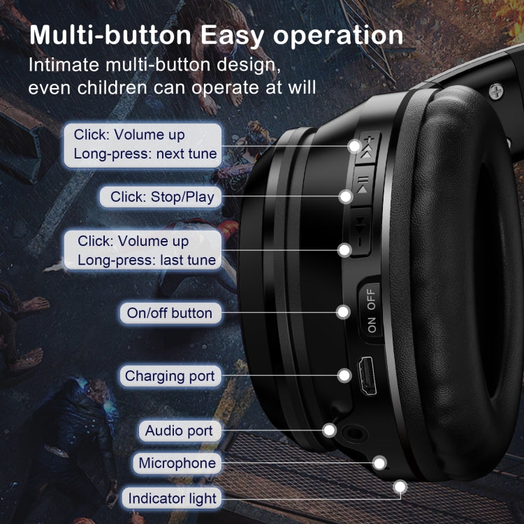 ONIKUMA B90 RGB Lighting Wireless Bluetooth Headphone(Black) - free shipping - PMC Jewellery - Order now!