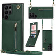 For Samsung Galaxy S22 Ultra 5G Cross-body Square Zipper Card Holder Bag Phone Case(Green) - free shipping - PMC TechLife - Order now!