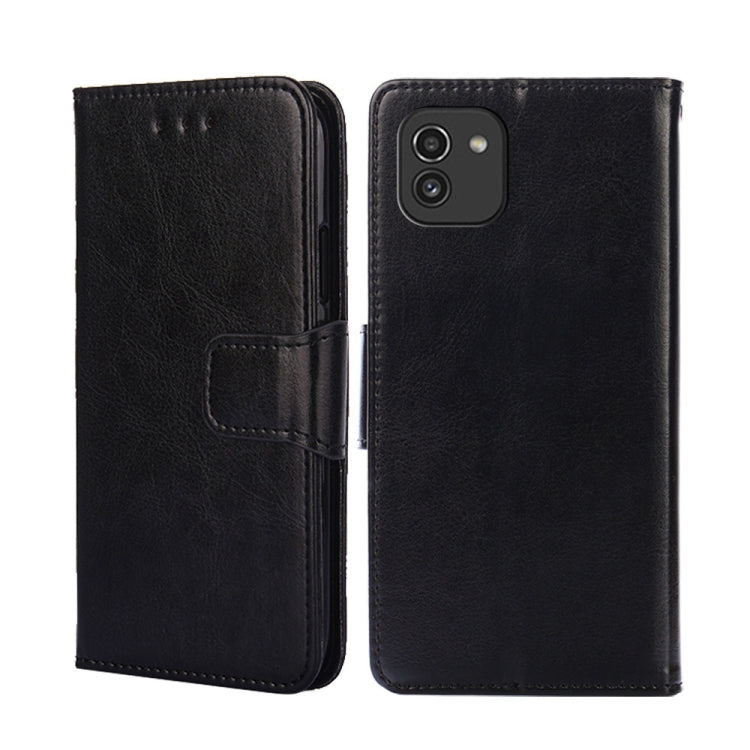 For Samsung Galaxy A03 International Version Crystal Texture Leather Phone Case(Black) - Galaxy Phone Cases by PMC TechLife | Online Shopping South Africa | PMC TechLife | Buy Now Pay Later Mobicred