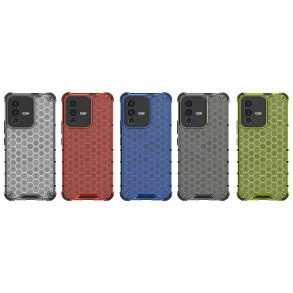 For vivo S12 / V23 5G Shockproof Honeycomb PC + TPU Phone Case(Black)