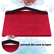 For Samsung Galaxy Tab A8 10.5 2021 Peacock Embossed Pattern Leather Tablet Case(Red)