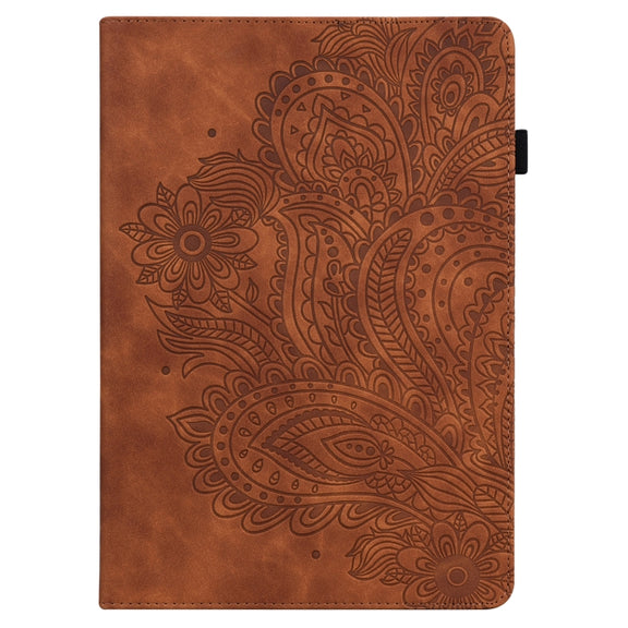 Peacock Embossed Pattern TPU + PU Leather Smart Tablet Case with Sleep / Wake-up For iPad 10.2 2019 / Pro 10.5 inch(Brown)