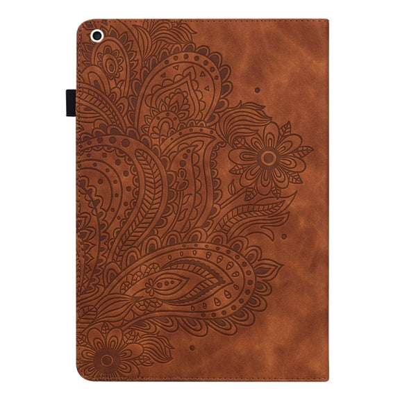 Peacock Embossed Pattern TPU + PU Leather Smart Tablet Case with Sleep / Wake-up For iPad 10.2 2019 / Pro 10.5 inch(Brown)