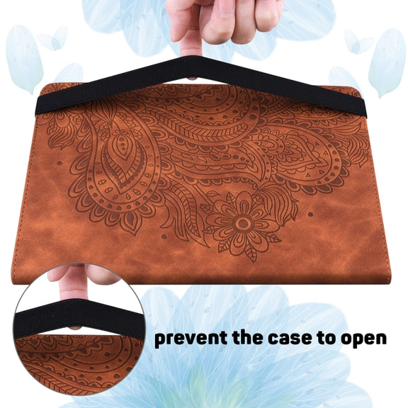 Peacock Embossed Pattern TPU + PU Leather Smart Tablet Case with Sleep / Wake-up For iPad 10.2 2019 / Pro 10.5 inch(Brown)