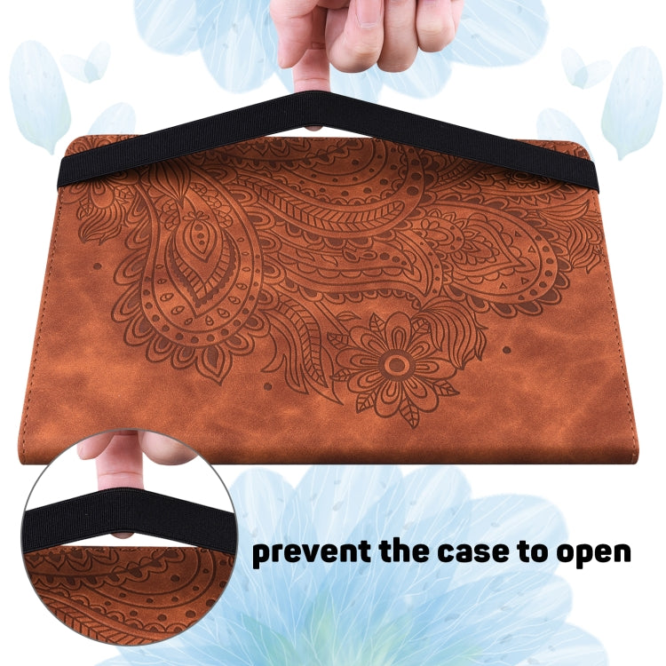 Peacock Embossed Pattern TPU + PU Leather Smart Tablet Case with Sleep / Wake-up For iPad 10.2 2019 / Pro 10.5 inch(Brown)