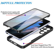 For Samsung Galaxy S22 Ultra 5G Acrylic + TPU 360 Degrees Full Coverage Shockproof Phone Case(Pink)